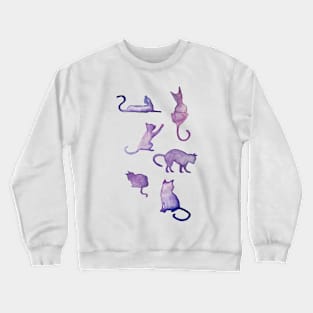 Fun watercolor galaxy cats Crewneck Sweatshirt